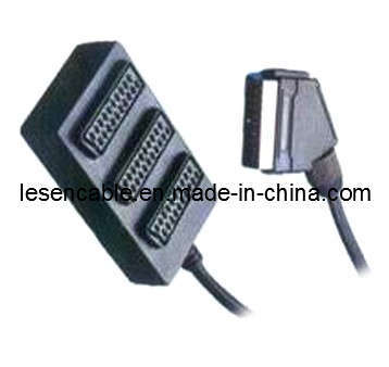 Scart 3 Way Splitter Box