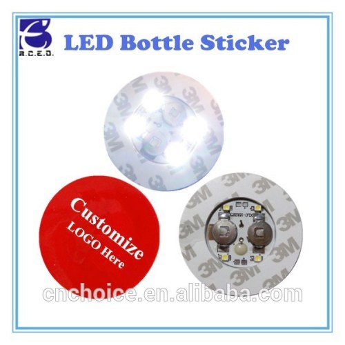 Party Supplies disposable eva paper coaster led mini bottle base light glow stickers for clear glass bottle or cup