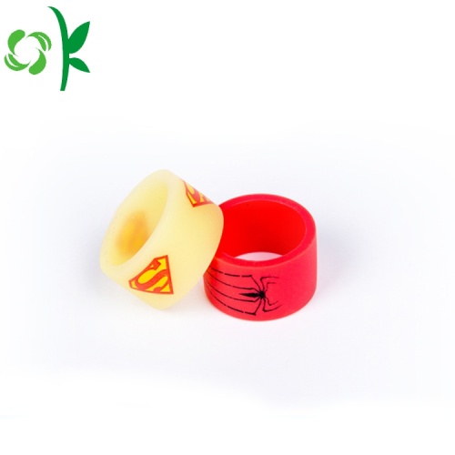 Printed Diamond Ring Customized Logo Silicone Wedding Ring