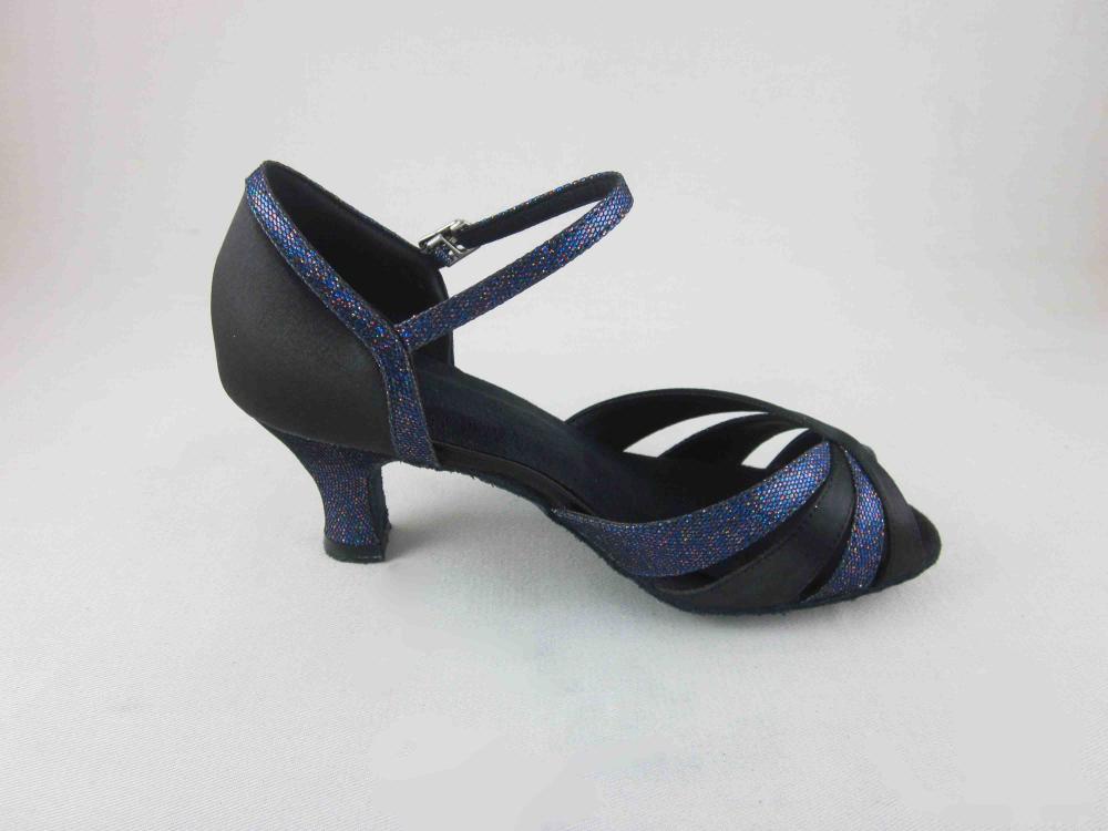 Black Satin Salsa Dancing Shoes Womens