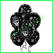 12 inches Pirate skull printed latex balloons