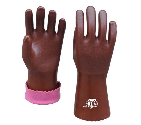 Brown Fishing PVC Coated Gloves