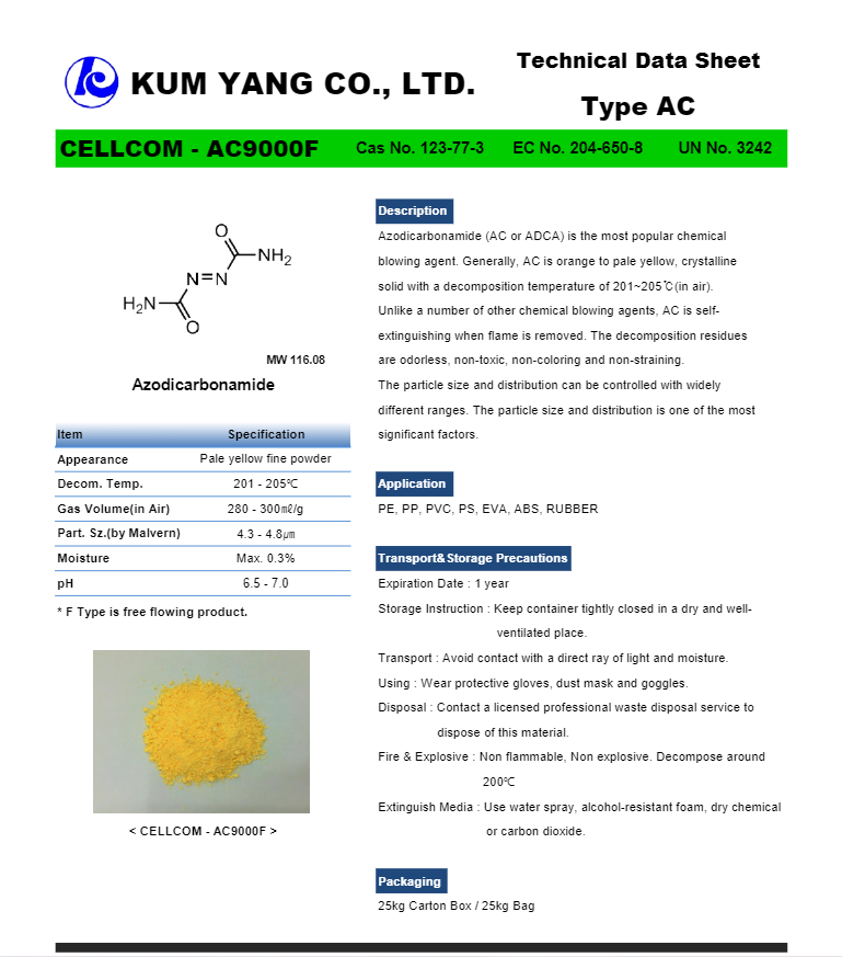 Korea Cellcom Ac Blowing Agent Ac9000