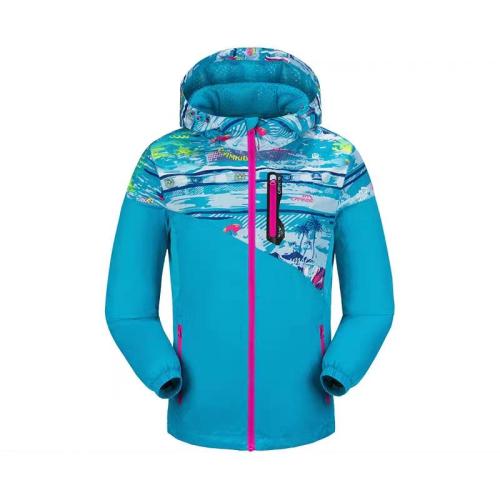 Frau druckt Sport Freizeit Ski Outfit