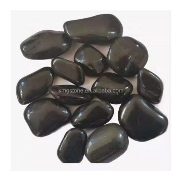 Black Natural Stone Garden Cobble & Pebbles for Outdoor Industrial Design