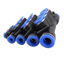 PK Series Pneumatic Straight Push Connectors 5 Way Plastic Quick Release Air Fittings