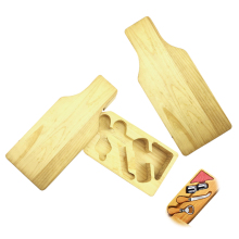 Wine Bottle Shape Bamboo Cheese Board Set