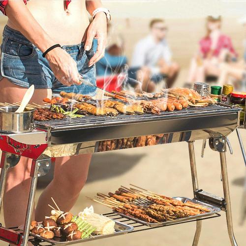 Stainless steel outdoor family grill picnic grill