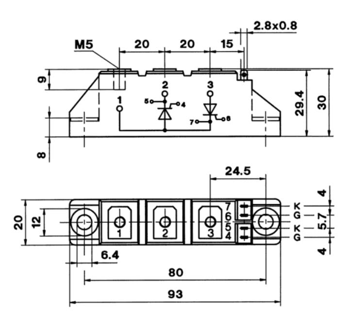 High reliability YZPST brand 1200V Thyristor Modules