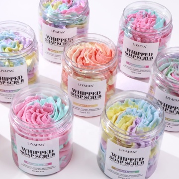 Private Label Fruity Shea Butter Whipped Soap for Smooth Skin Exfoliation