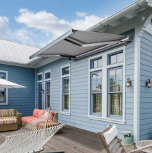 Full Cassette Electric Retractable Awning Motor Awning Outdoor with Remote Control Folding Arms Awning