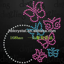 Wholesale embroidery butterfly hot fix rhinestone motif design