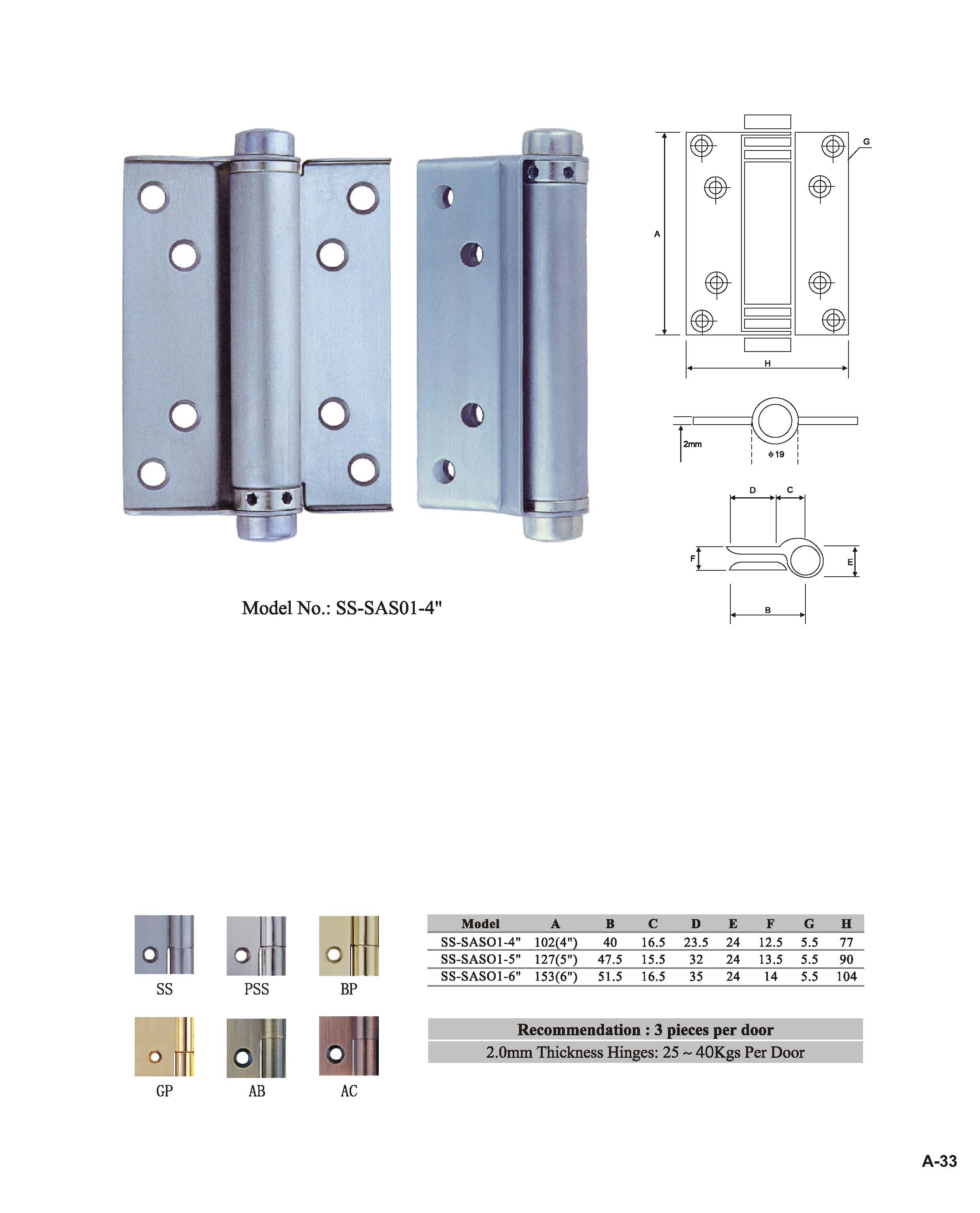 Stainless steel hinges for wooden doors at home