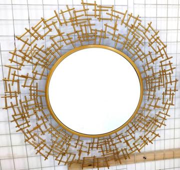 Golden Iron clear mirror MDF board Hanging Mirror