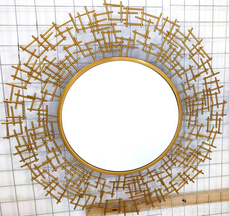 Mirador transparente de hierro dorado MDF Board Hanging Mirror