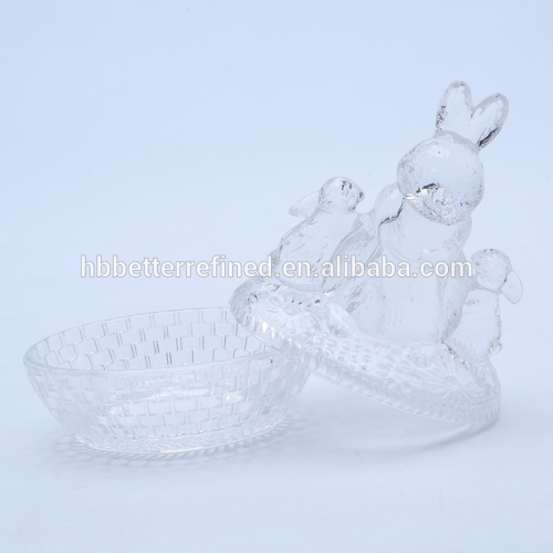 Wholesale Glass Bunny Candy Dish/Candy Jar