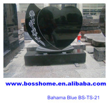 India Black Granite Heart Design Monument, Granite Monument ,Germany Style Gravestone