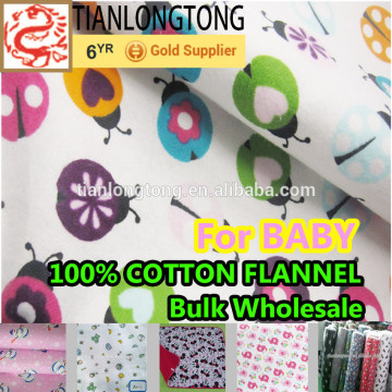 100% cotton flannel fabric/wholesale cotton flannel