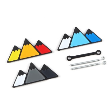 JDMotorsport88 Tri Color Mountain Design Front Grille Badge Emblems for BMW - No Removal Required