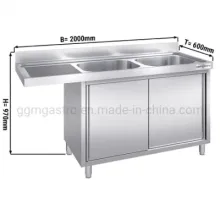 Sink Unit with Floor Base Stainless Steel Dishwaher Sink Double Sinks