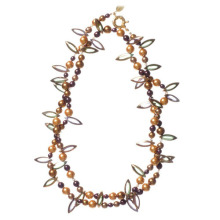 Bead Necklace with Acrylic Strands Necklace