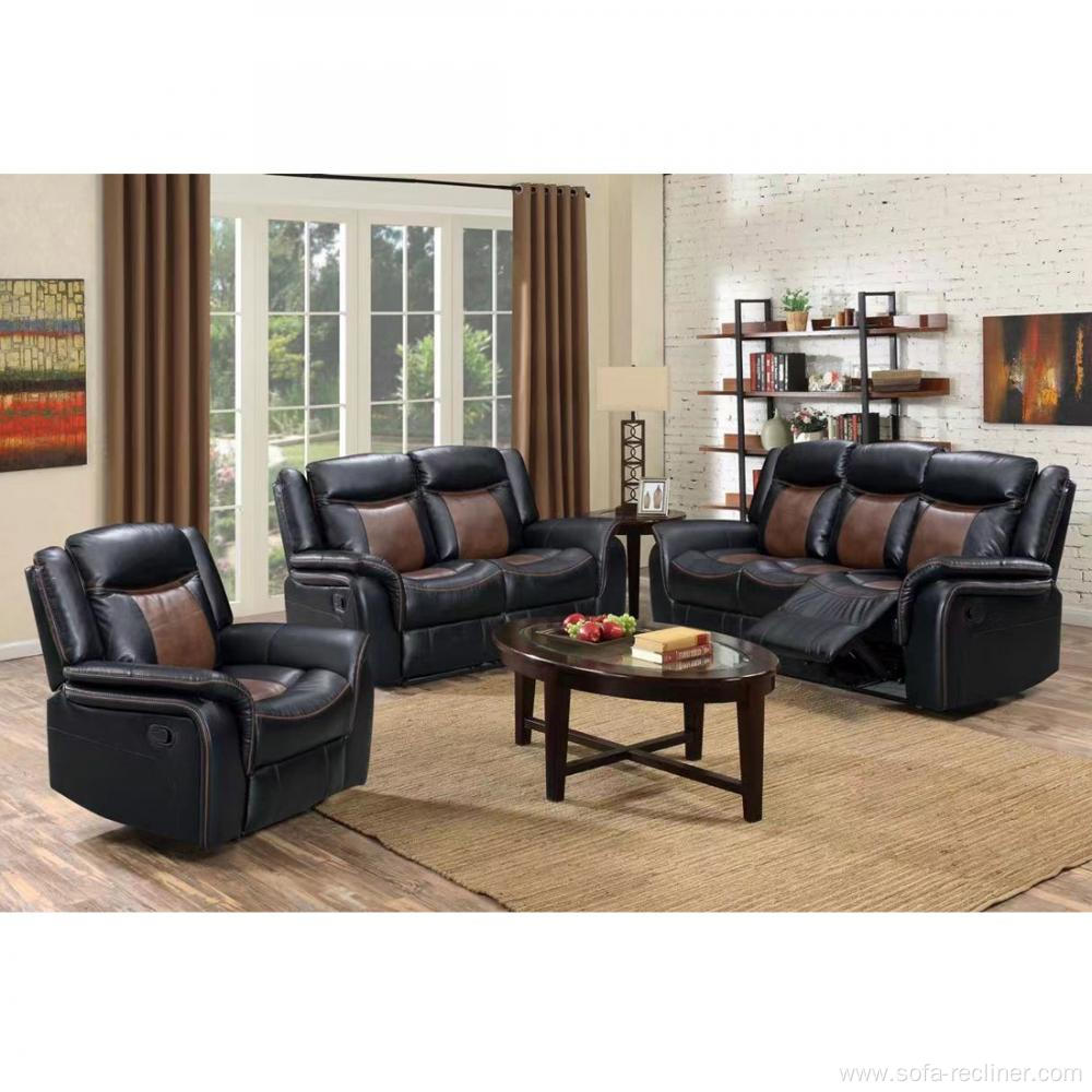 Modern Home Furniture Leather Reclining Sofa Set