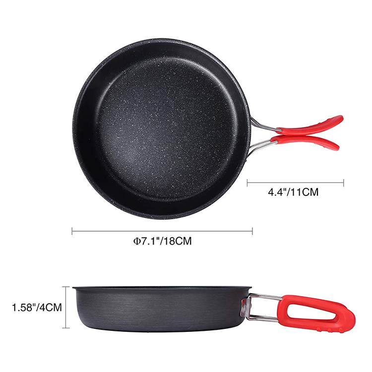 Hiking & Outdoors Camping Pan-Frying Accessories, Nonstick Camping Frying Pan with Folding Handle Backpacking Pots for Picnic