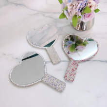 Wholesale Custom Diamond-Encrusted Heart Shaped Lighted Pocket Mirror
