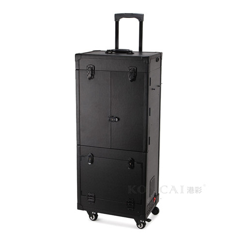 Black Professional Portable Large Cosmetic Case