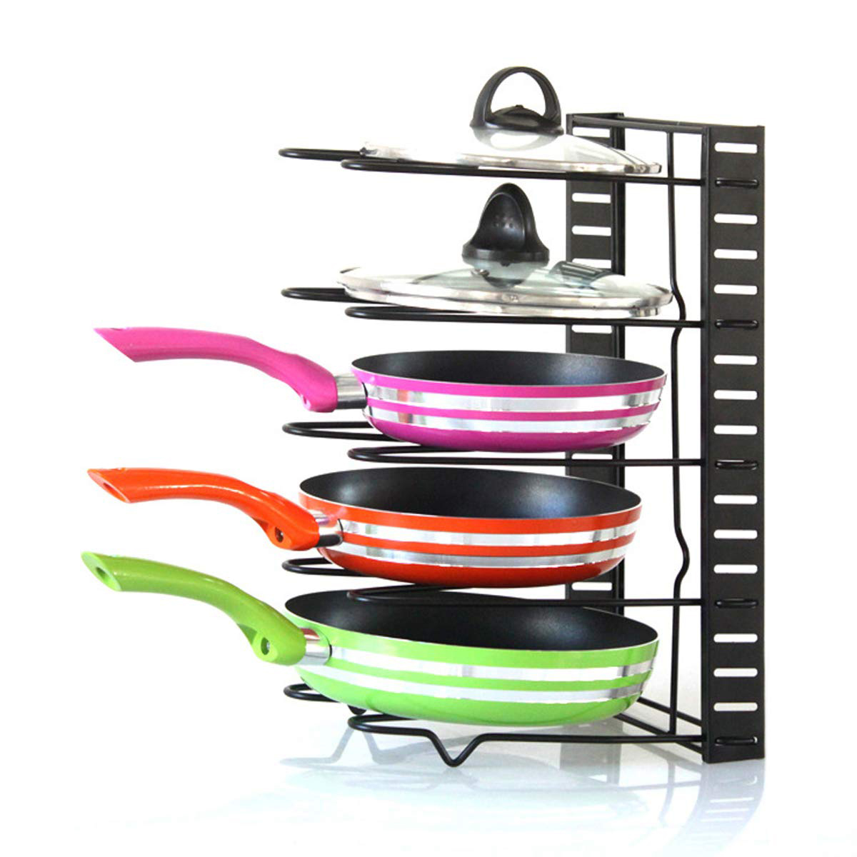 Adjustable Kitchen Table-stand Stainless Steel Pan Organizer Shelf Pot Rack (Upgraded)