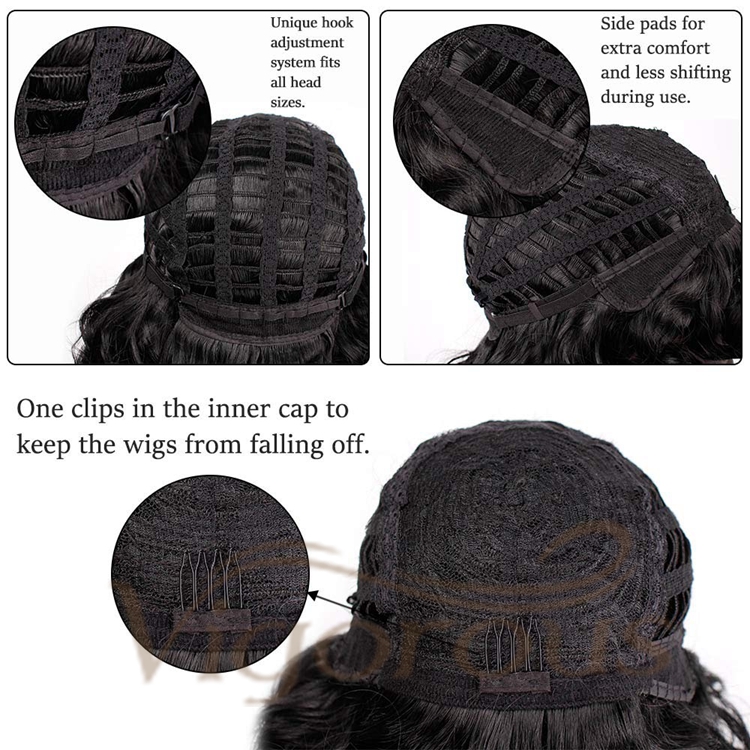 Vigorous Hot Selling Super Curl With Bangs Shoulder Length Heat Resistant Fiber Bob Cosplay For Black Women Synthetic Hair Wigs
