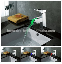 led brass temperature control waterfall water faucet