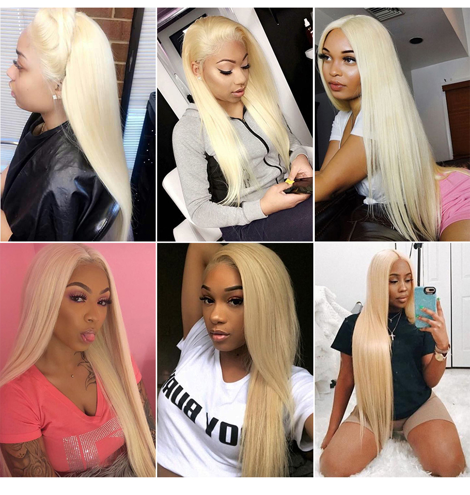 613 Blonde 13x4 Lace Front Human Hair Wigs Transparent Lace Wigs Pre Plucked With Baby Hair 613 Lace Front Wig Long Hair