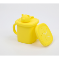 맞춤형 곰 모양 2-in-1시피 컵 실리콘 스낵 컵
