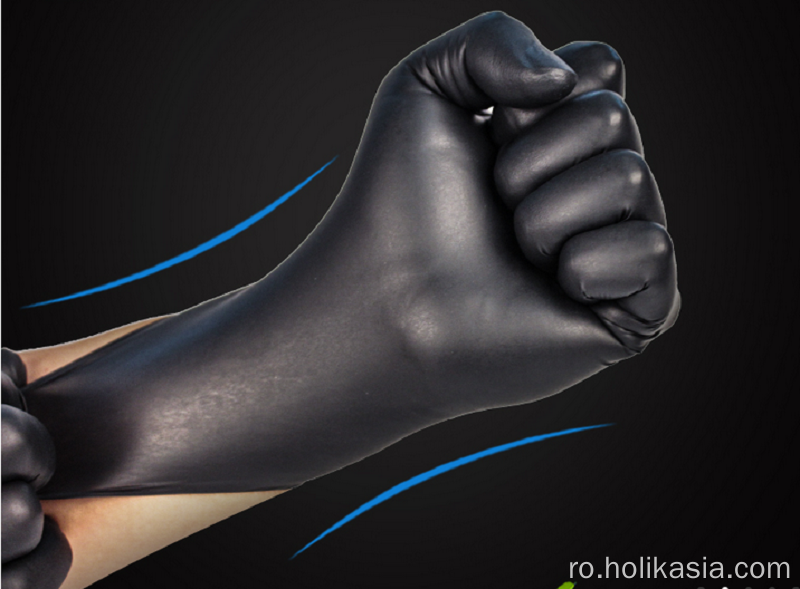 Mănuși de nitril negru de 9 inch de unică folosință