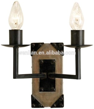 Two-light industrial style wall sconce vintage wrought iron wall sconce for vintage decoration