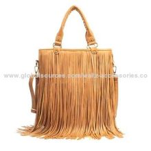 New Style Fringed Hobo Tassel Handbag with Zipper Cellphone Pocket Inside