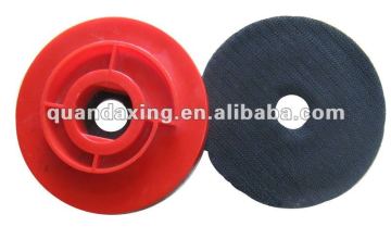 Snail lock backer for velcro polishing pads