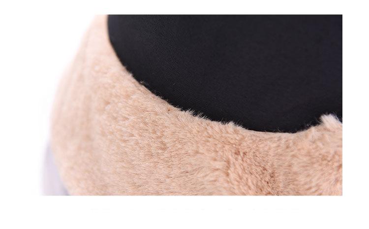 Fisherman hat lady autumnwinter plush basin hat Korean monochrome flat top wide eaves casual fashion thick fur warm hat (7)