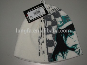 Customized bottom price high quality print beanie