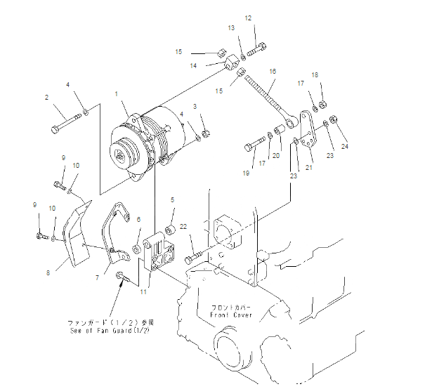 Komatsu 6D125 motoros generátor 600-825-3350