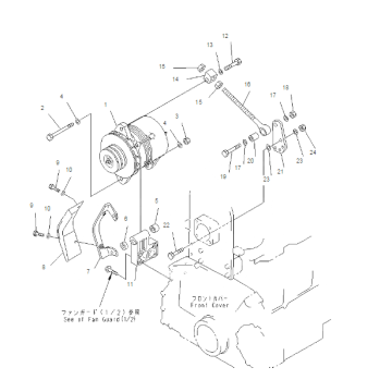 ALTERNATEUR MOTEUR KOMATSU 6D125 600-825-3350