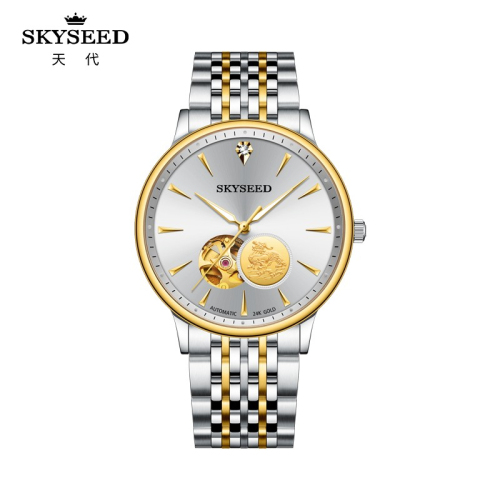 SKYSEED mechanisch herenhorloge met stalen riem