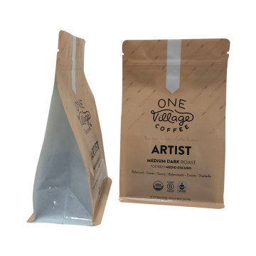 Mocna, biodegradowalna, niestandardowa torba na kawę z papieru pakowego