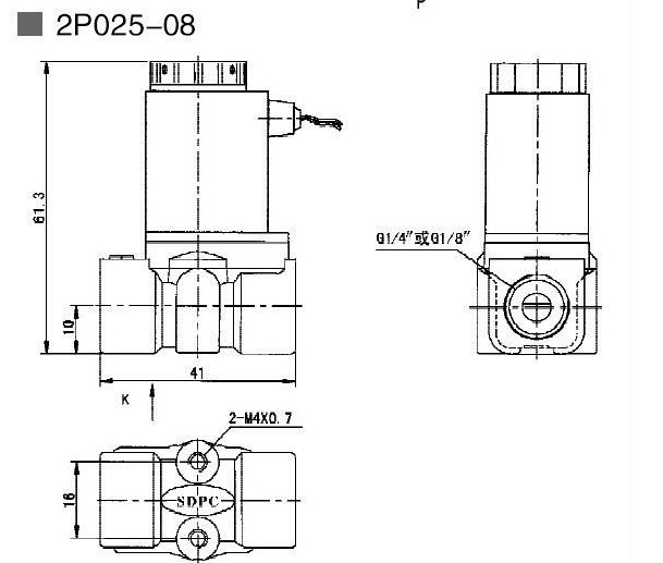 2 way plastic solenoid valve for water 2P025-08