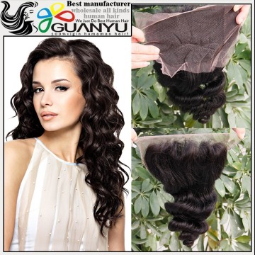 2015 unprocessed peruvian human hair Wholesale peruvian loose wave lace closure