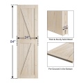 Porta del fienile scorrevole con pannelli in legno di pino con struttura a K