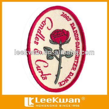 rose logo flower embroidery patch