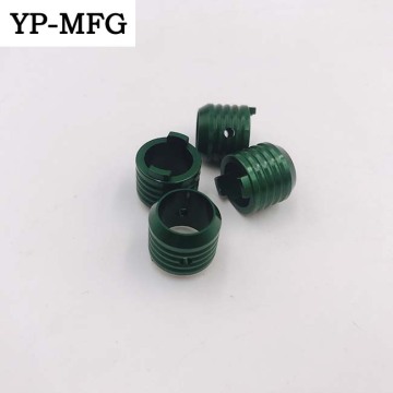 Kilang CNC Lathe Machined Green Aluminium Anodized Parts.