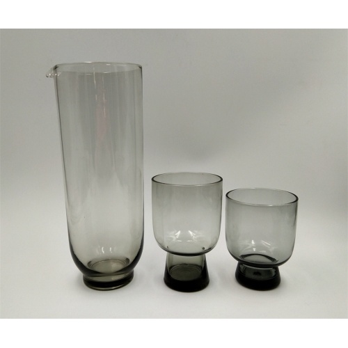 Smoke grey glass pitcher and cup wholesale